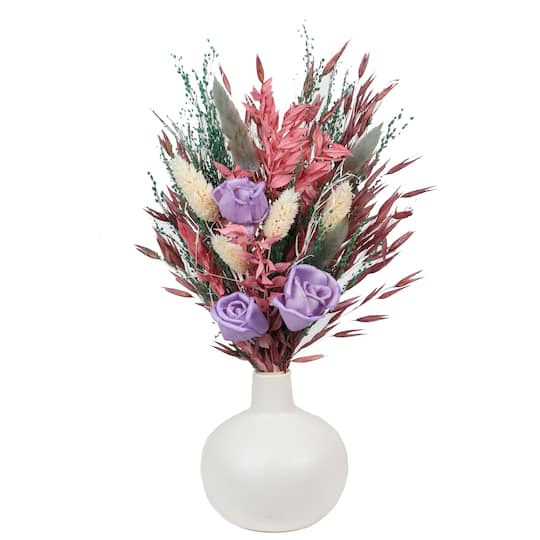 13" Premade Dried Botanical Mix in Ceramic Vase by Ashland®